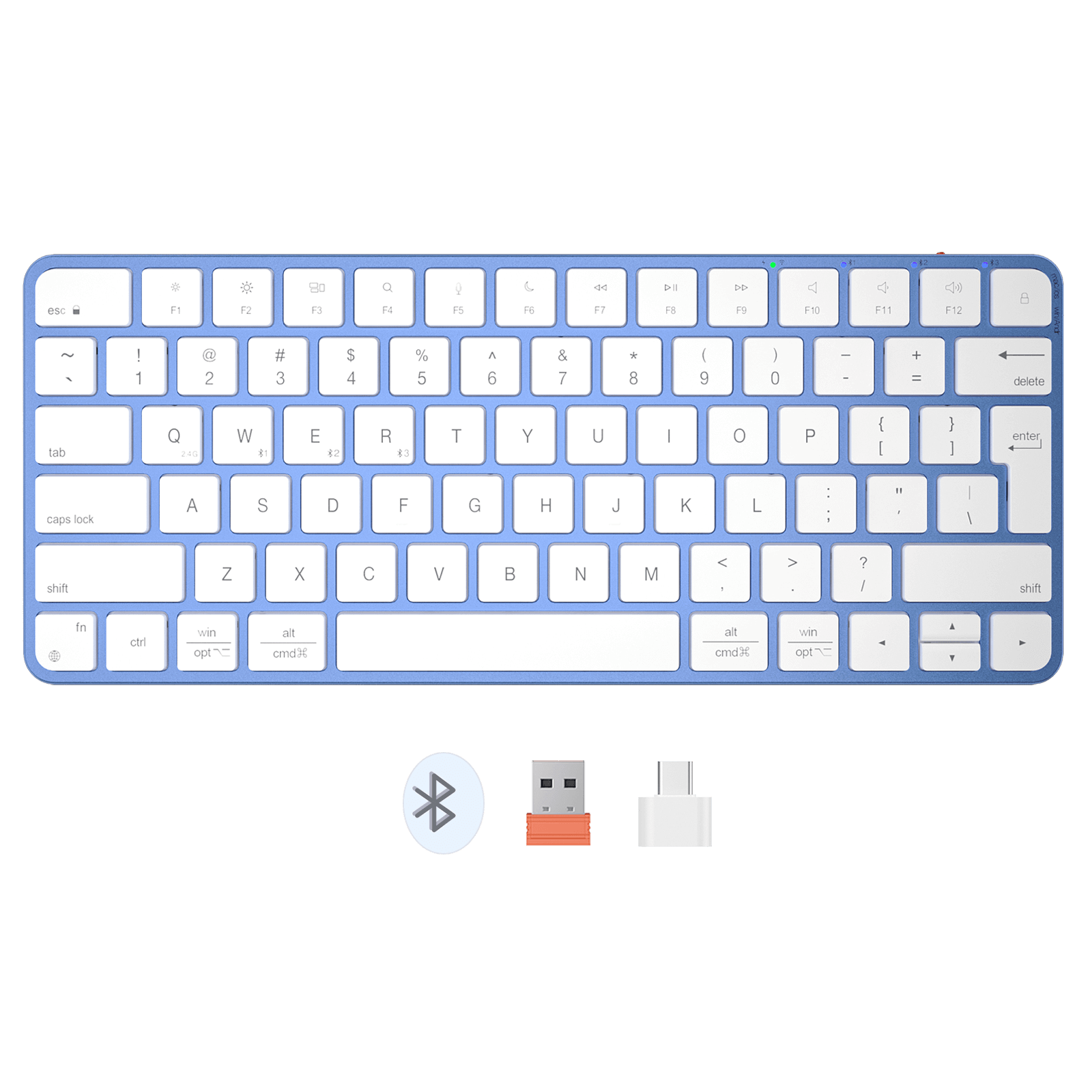 MEETION Wireless Keyboard iKey K210 for Mac, Slim Multi Device Bluetooth Rechargeable Low Profile Apple Layout Keyboard for iPad, iPhone, iMac, iOS, MacBook Air/Pro, Universal for Mac OS iPadOS, iOS