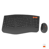 MEETION DirectorB 2025 Upgrade Ergonomische Tastatur und Maus, Bluetooth-Tastatur und -Maus für mehrere Geräte, 4 DPI einstellbare kabellose Tastatur und Maus in voller Größe, für PC/Computer/Laptop/Windows