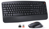 MEETION DirectorA Wireless Keyboard and Mouse, 2.4G & Bluetooth Keyboard Mouse Combo, Full Size Keyboard with Wrist Rest, Swing Wheel Silent Optical Mouse, USB-A Reciver, for Windows/Mac/Computer/Laptop