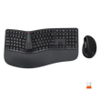 MEETION DirectorC Ergonomic Wireless Keyboard and Mouse, Ergo Keyboard with Vertical Mouse, Split Arch Keyboard with Cushioned Wrist Palm Rest, Natural Typing Rechargeable Full Size, Windows/Mac/Computer/Laptop