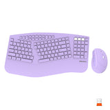 MEETION DirectorB 2025 Teclado y mouse ergonómicos mejorados, teclado y mouse Bluetooth para múltiples dispositivos, teclado y mouse inalámbricos de tamaño completo ajustables de 4 DPI, para PC/computadora/computadora portátil/ventana