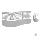 Teclado y mouse inalámbricos ergonómicos MEETION DirectorC, teclado ergonómico con mouse vertical, teclado de arco dividido con reposamuñecas acolchado, escritura natural, recargable, tamaño completo, Windows/Mac/computadora/computadora portátil