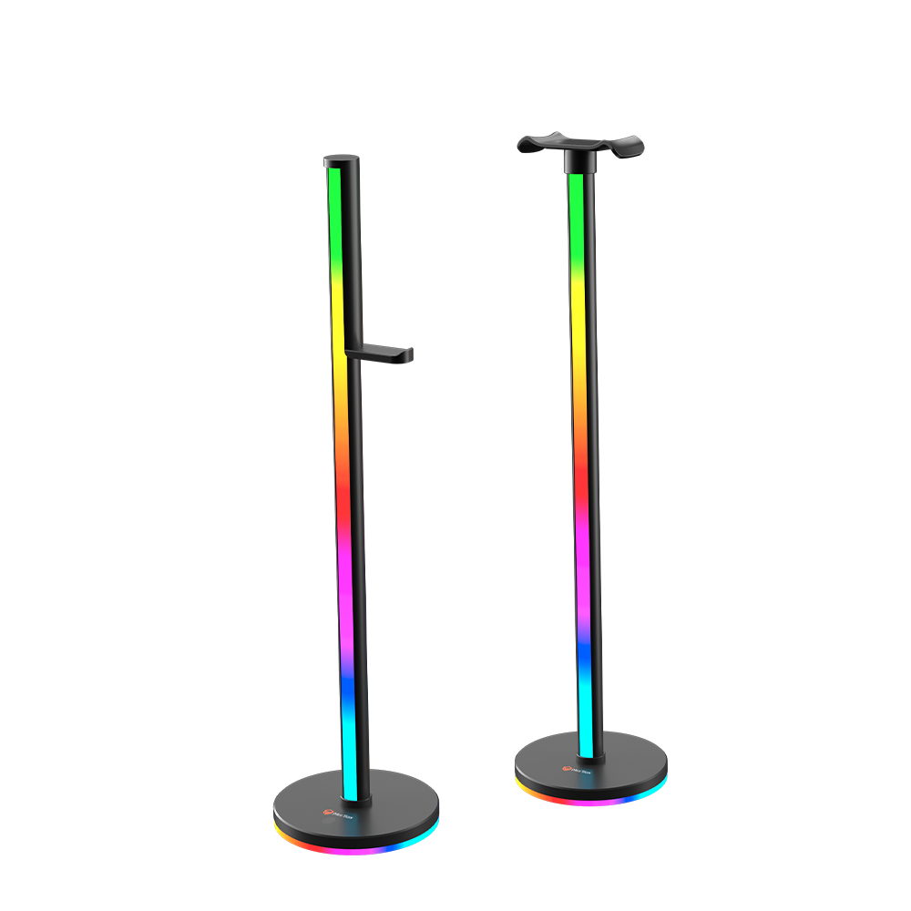 Torre de iluminación inteligente MEETION BK300 con soporte para auriculares RGB, control de barras de luz LED inteligentes, retroiluminación de TV RGB con panel táctil, soporte para auriculares de 52 cm, TV, habitación, decoración