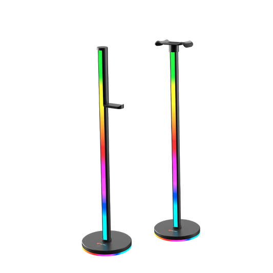 Torre de iluminación inteligente MEETION BK300 con soporte para auriculares RGB, control de barras de luz LED inteligentes, retroiluminación de TV RGB con panel táctil, soporte para auriculares de 52 cm, TV, habitación, decoración