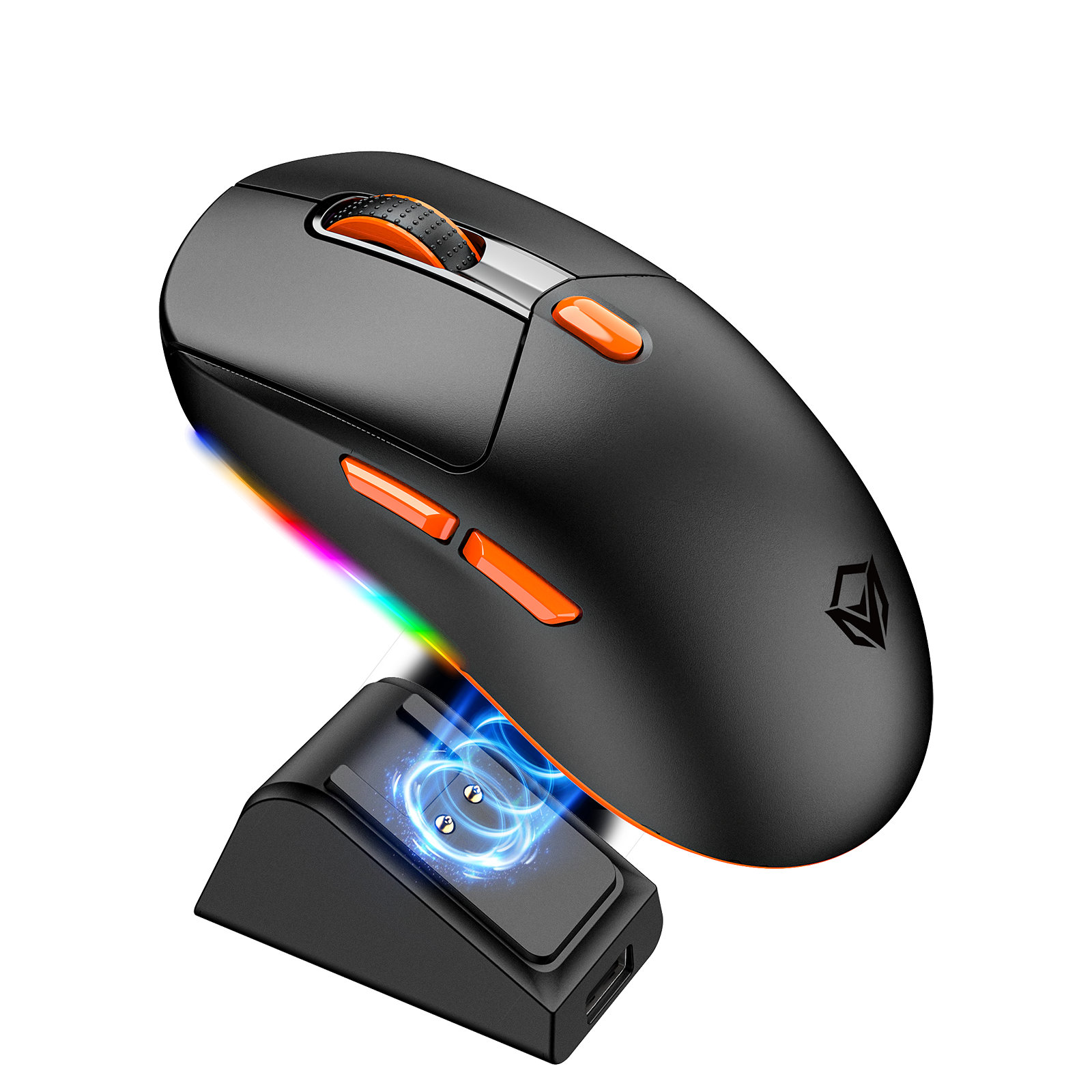 Mouse inalámbrico para juegos MEETION Air-GW38 de 3 modos, mouse ultraliviano de 8K DPI con agarre natural ergonómico, botones totalmente programables, software compatible con combinaciones de teclas y DPI