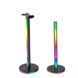 Torre de iluminación inteligente MEETION BK100 con soporte para auriculares RGB, control de barras de luz LED inteligentes, retroiluminación de TV RGB con panel táctil, soporte para auriculares de 32 cm, TV, habitación, decoración