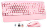 MEETION DirectorA Wireless Keyboard and Mouse, 2.4G & Bluetooth Keyboard Mouse Combo, Full Size Keyboard with Wrist Rest, Swing Wheel Silent Optical Mouse, USB-A Reciver, for Windows/Mac/Computer/Laptop