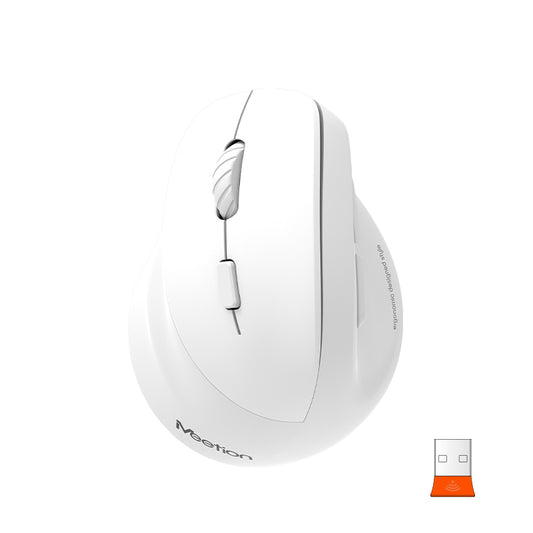 MEETION Ergonomische Maus für Linkshänder BTM010L, kabellose vertikale Maus mit RGB-Hintergrundbeleuchtung, wiederaufladbare Mäuse für Bluetooth (5.2 + 3.0) und USB-A mit USB-C-Adapter, 4 einstellbare DPI für Mac/Windows/Android/PC/Tablet/iPad