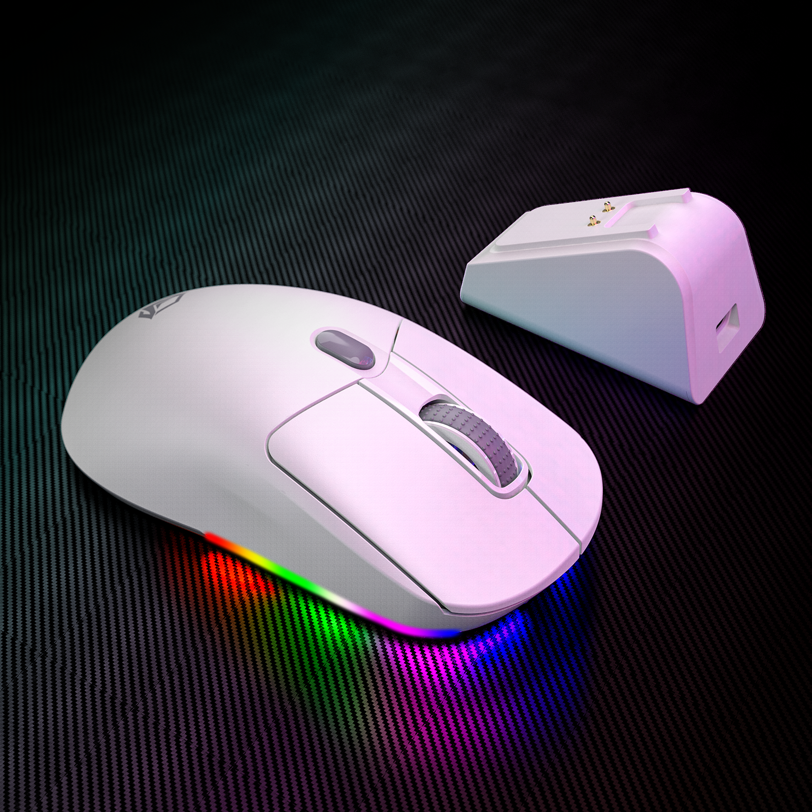 Mouse inalámbrico para juegos MEETION Air-GW38 de 3 modos, mouse ultraliviano de 8K DPI con agarre natural ergonómico, botones totalmente programables, software compatible con combinaciones de teclas y DPI