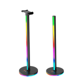 MEETION BK200 Smart Lighting Tower mit RGB-Kopfhörerständer, Steuerung intelligenter LED-Lichtleisten, RGB-Ambiance-TV-Hintergrundbeleuchtung mit Touchpad, 42 cm Kopfhörerständer, Fernseher, Zimmer, Dekoration