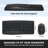 MEETION DirectorA Wireless Keyboard and Mouse, 2.4G & Bluetooth Keyboard Mouse Combo, Full Size Keyboard with Wrist Rest, Swing Wheel Silent Optical Mouse, USB-A Reciver, for Windows/Mac/Computer/Laptop