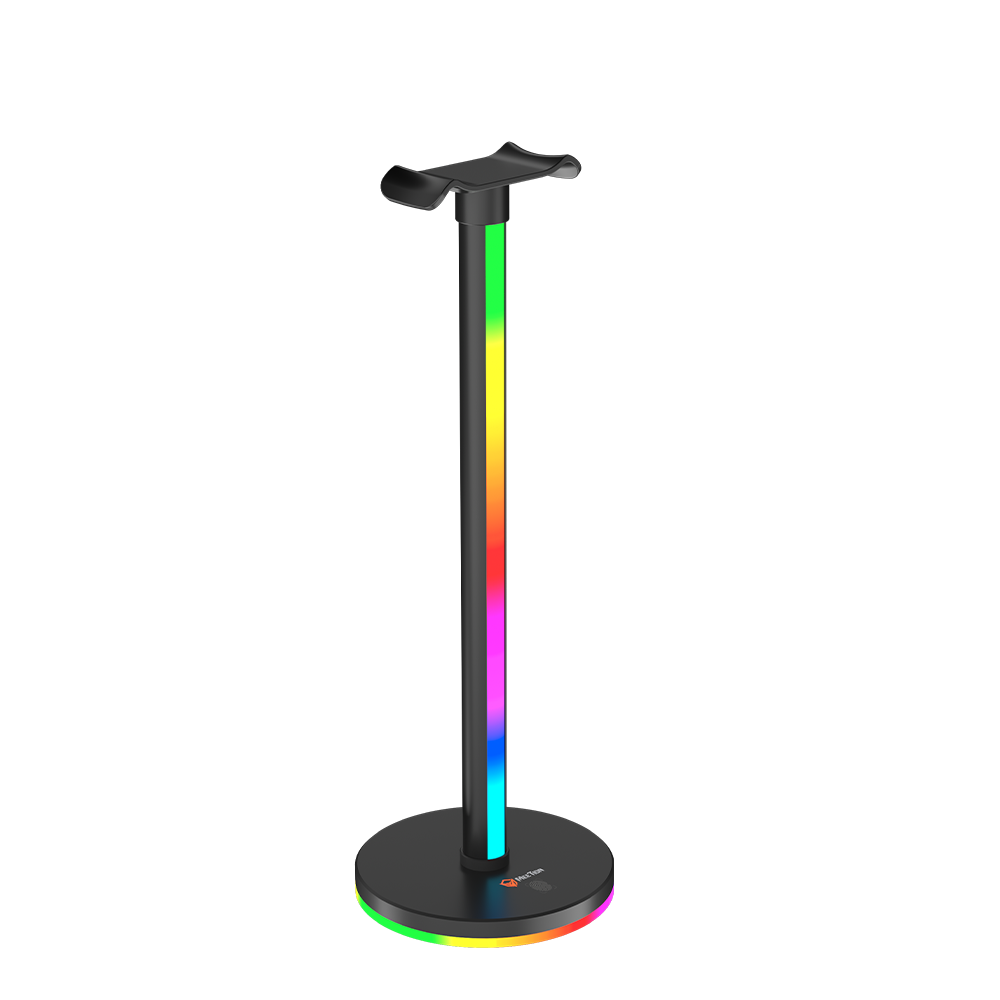 Torre de iluminación inteligente MEETION BK100 con soporte para auriculares RGB, control de barras de luz LED inteligentes, retroiluminación de TV RGB con panel táctil, soporte para auriculares de 32 cm, TV, habitación, decoración