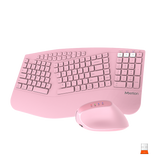 MEETION DirectorB 2025 Teclado y mouse ergonómicos mejorados, teclado y mouse Bluetooth para múltiples dispositivos, teclado y mouse inalámbricos de tamaño completo ajustables de 4 DPI, para PC/computadora/computadora portátil/ventana