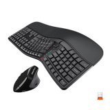 MEETION DirectorC Ergonomic Wireless Keyboard and Mouse, Ergo Keyboard with Vertical Mouse, Split Arch Keyboard with Cushioned Wrist Palm Rest, Natural Typing Rechargeable Full Size, Windows/Mac/Computer/Laptop