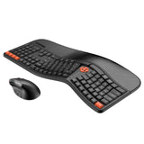 MEETION DirectorC2 Ergonomische kabellose Tastatur und Maus, Ergo-Tastatur mit vertikaler Maus, Split-Arch-Tastatur mit gepolsterter Handballenauflage, natürliches Tippen, wiederaufladbar, volle Größe, Windows/Mac/Computer/Laptop