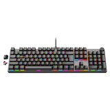 MEETION MK009 PRO Gaming Keyboards with Red Switch, Hot-Swap Mechanical Keyboard with Volume Knob, 16.8M Colours & Metal Matte Panel , Full 104 Keys layout  Anti-Ghosting, ABS Material & Dual Colour Injection Molded Keycaps for Windows