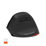 MEETION Rechtshänder-Maus BTM010R, ergonomische Maus, kabellose vertikale Maus, RGB-Hintergrundbeleuchtung, wiederaufladbare Mäuse für Bluetooth (5.2 + 3.0) und USB-A mit USB-C-Adapter, 4 einstellbare DPI für Mac/Windows/Android/PC/Tablet/iPad