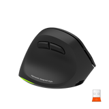 MEETION Ergonomische Maus für Linkshänder BTM010L, kabellose vertikale Maus mit RGB-Hintergrundbeleuchtung, wiederaufladbare Mäuse für Bluetooth (5.2 + 3.0) und USB-A mit USB-C-Adapter, 4 einstellbare DPI für Mac/Windows/Android/PC/Tablet/iPad