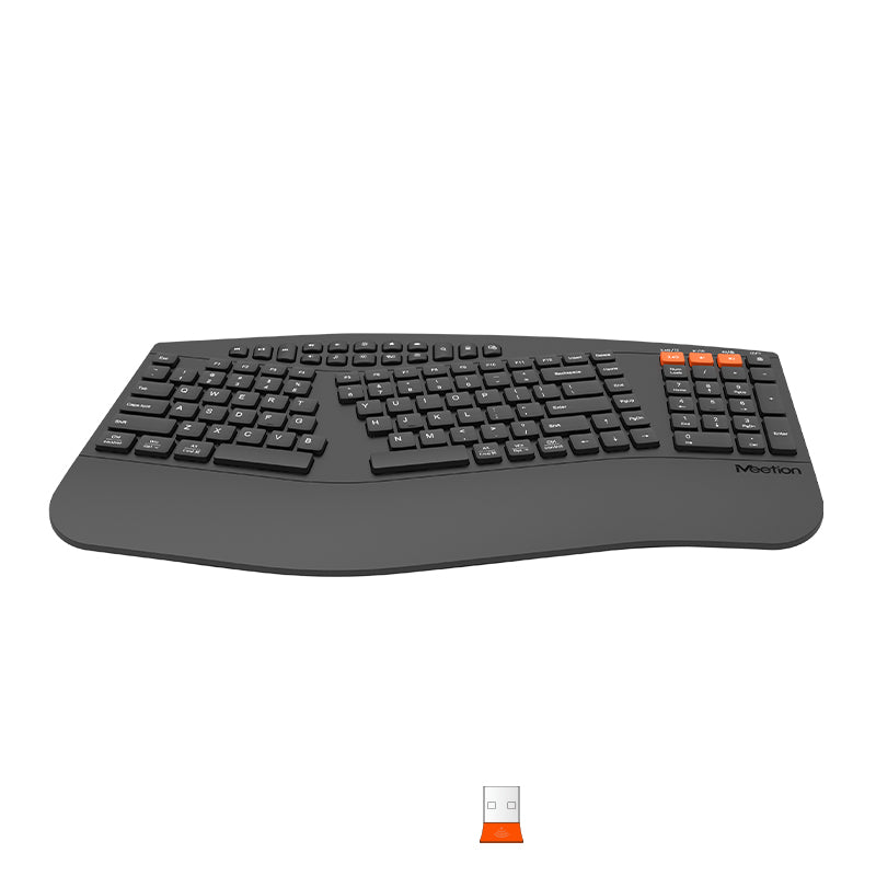 MEETION DirectorB 2025 Teclado y mouse ergonómicos mejorados, teclado y mouse Bluetooth para múltiples dispositivos, teclado y mouse inalámbricos de tamaño completo ajustables de 4 DPI, para PC/computadora/computadora portátil/ventana