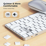 MEETION ikey C210 Wireless Bluetooth Keyboard and Mouse for Mac, Multi Device Quiet Slim Rechargeable Low Profile Apple Layout Magic Keyboard Mouse Combo for iPad, iPhone, iMac, MacBook Air/Pro, for Mac/iPadOS