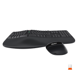 MEETION DirectorC Ergonomic Wireless Keyboard and Mouse, Ergo Keyboard with Vertical Mouse, Split Arch Keyboard with Cushioned Wrist Palm Rest, Natural Typing Rechargeable Full Size, Windows/Mac/Computer/Laptop