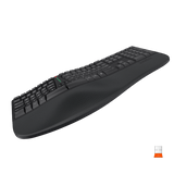 MEETION DirectorC Ergonomic Wireless Keyboard and Mouse, Ergo Keyboard with Vertical Mouse, Split Arch Keyboard with Cushioned Wrist Palm Rest, Natural Typing Rechargeable Full Size, Windows/Mac/Computer/Laptop