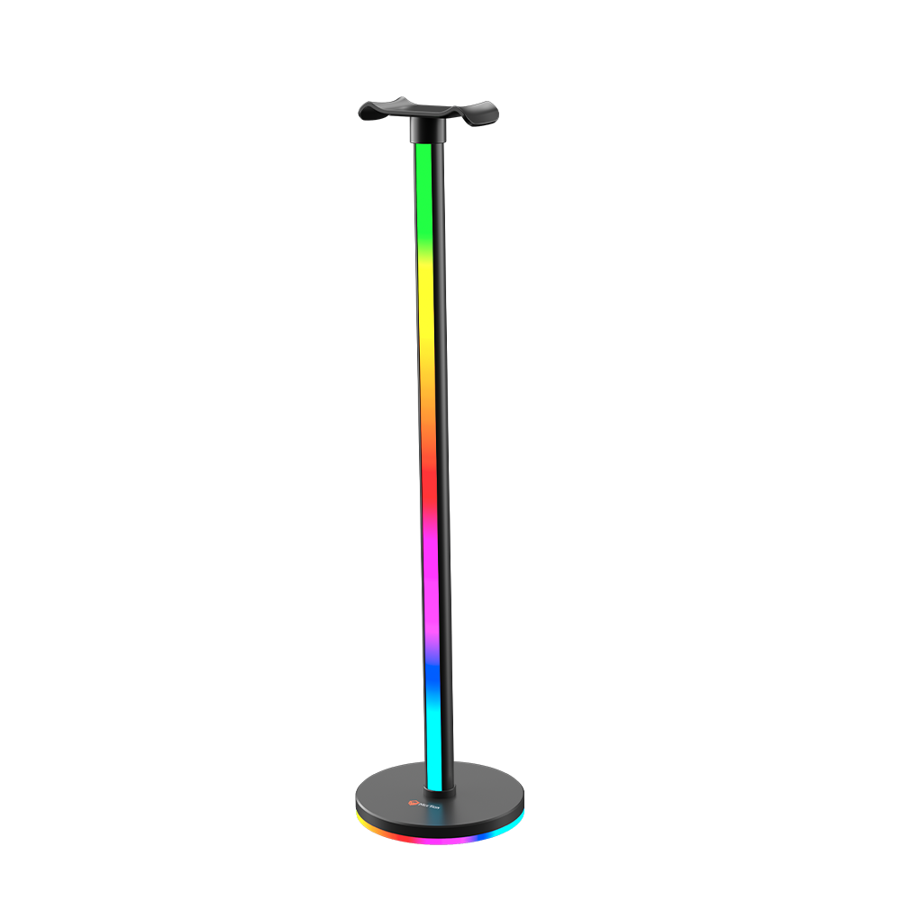 Torre de iluminación inteligente MEETION BK300 con soporte para auriculares RGB, control de barras de luz LED inteligentes, retroiluminación de TV RGB con panel táctil, soporte para auriculares de 52 cm, TV, habitación, decoración