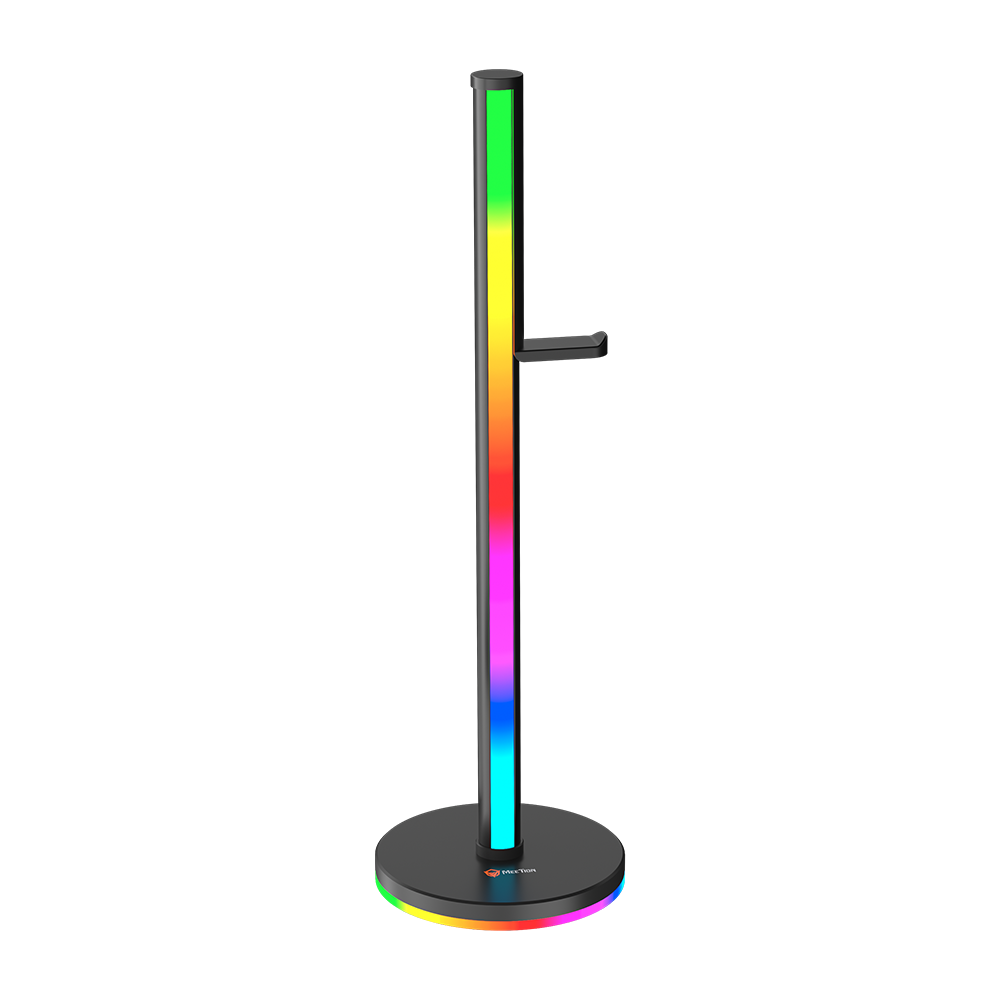 Torre de iluminación inteligente MEETION BK200 con soporte para auriculares RGB, control de barras de luz LED inteligentes, retroiluminación de TV RGB con panel táctil, soporte para auriculares de 42 cm, TV, habitación, decoración