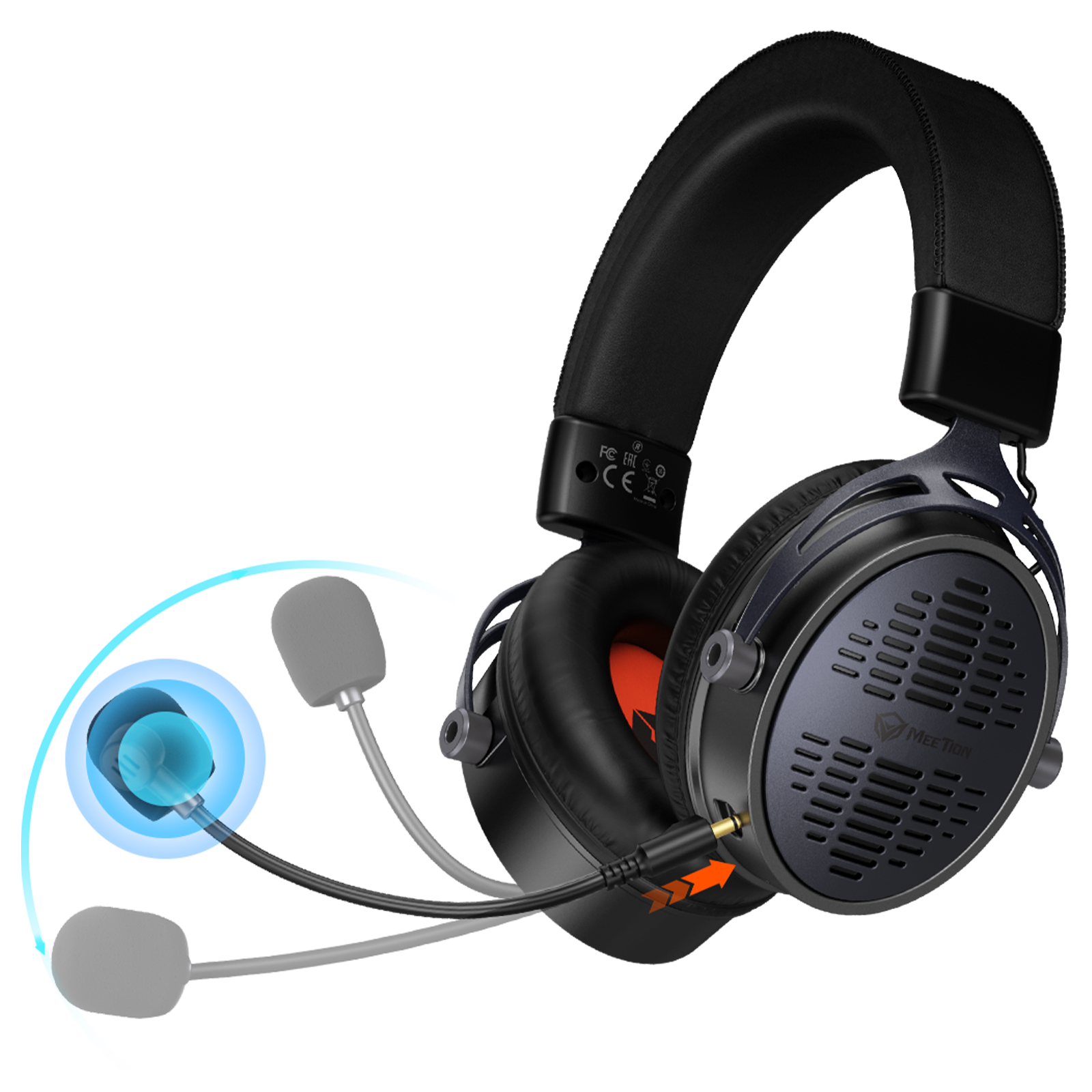 Kabelloses Gaming-Headset mit drei Modi BTH013 für PS5, PS4 Fortnite &amp; Call of Duty/FPS-Gamer, PC, Nintendo Switch, Bluetooth 5.3 Gaming-Kopfhörer mit abnehmbarem Mikrofon, Stereo-Sound, über 40 Stunden Akkulaufzeit