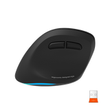 MEETION Ergonomische Maus für Linkshänder BTM010L, kabellose vertikale Maus mit RGB-Hintergrundbeleuchtung, wiederaufladbare Mäuse für Bluetooth (5.2 + 3.0) und USB-A mit USB-C-Adapter, 4 einstellbare DPI für Mac/Windows/Android/PC/Tablet/iPad