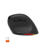 MEETION Rechtshänder-Maus BTM010R, ergonomische Maus, kabellose vertikale Maus, RGB-Hintergrundbeleuchtung, wiederaufladbare Mäuse für Bluetooth (5.2 + 3.0) und USB-A mit USB-C-Adapter, 4 einstellbare DPI für Mac/Windows/Android/PC/Tablet/iPad