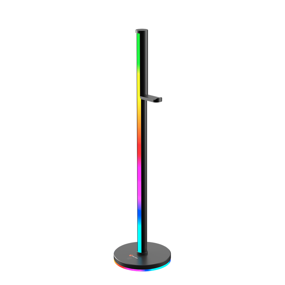 Torre de iluminación inteligente MEETION BK300 con soporte para auriculares RGB, control de barras de luz LED inteligentes, retroiluminación de TV RGB con panel táctil, soporte para auriculares de 52 cm, TV, habitación, decoración