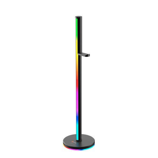 MEETION BK300 Smart Lighting Tower mit RGB-Kopfhörerständer, Steuerung intelligenter LED-Lichtleisten, RGB-Ambiente-TV-Hintergrundbeleuchtung mit Touchpad, 52 cm Kopfhörerständer, Fernseher, Zimmer, Dekoration