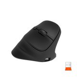 MEETION Rechtshänder-Maus BTM010R, ergonomische Maus, kabellose vertikale Maus, RGB-Hintergrundbeleuchtung, wiederaufladbare Mäuse für Bluetooth (5.2 + 3.0) und USB-A mit USB-C-Adapter, 4 einstellbare DPI für Mac/Windows/Android/PC/Tablet/iPad