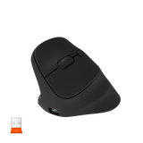 MEETION Ergonomische Maus für Linkshänder BTM010L, kabellose vertikale Maus mit RGB-Hintergrundbeleuchtung, wiederaufladbare Mäuse für Bluetooth (5.2 + 3.0) und USB-A mit USB-C-Adapter, 4 einstellbare DPI für Mac/Windows/Android/PC/Tablet/iPad