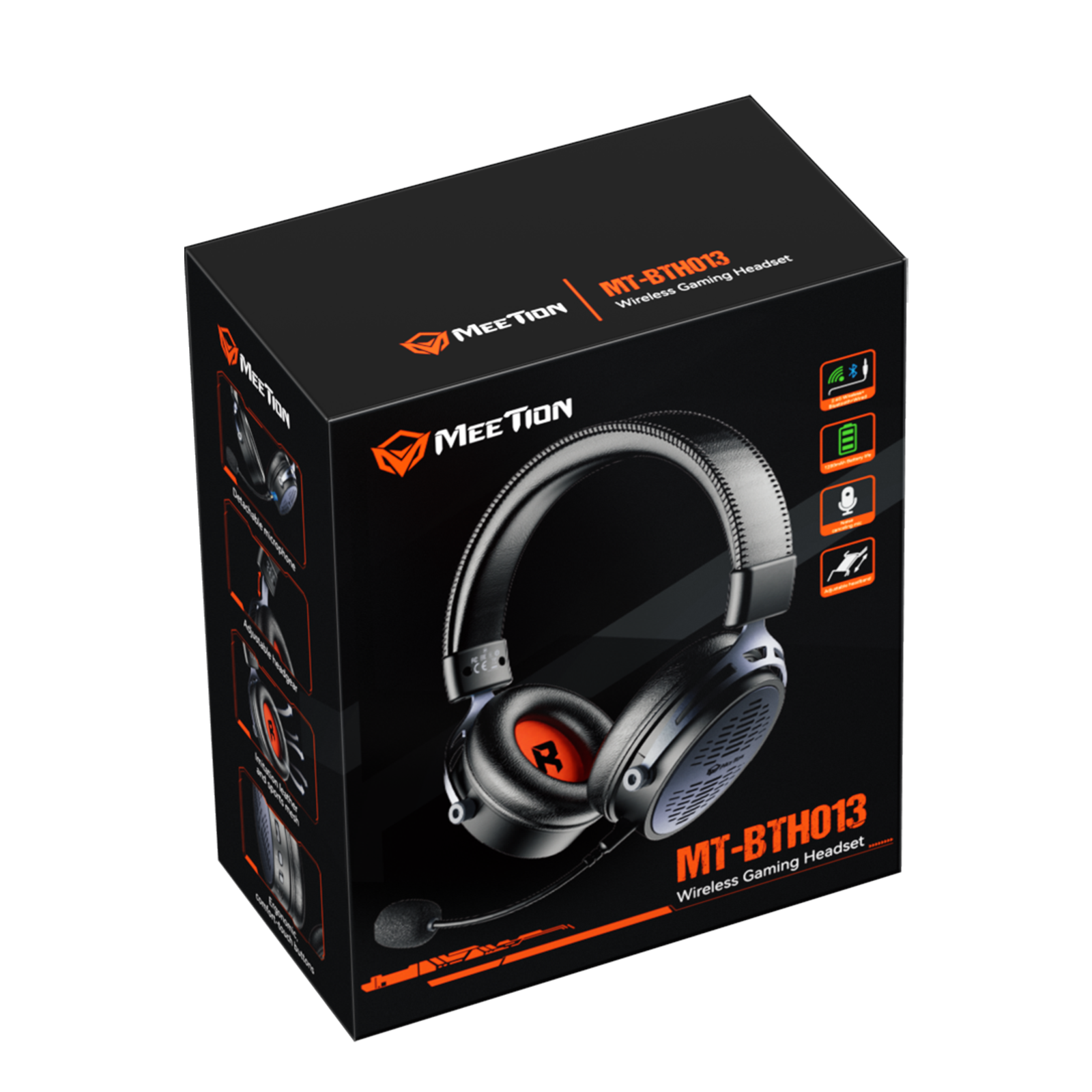 Kabelloses Gaming-Headset mit drei Modi BTH013 für PS5, PS4 Fortnite &amp; Call of Duty/FPS-Gamer, PC, Nintendo Switch, Bluetooth 5.3 Gaming-Kopfhörer mit abnehmbarem Mikrofon, Stereo-Sound, über 40 Stunden Akkulaufzeit