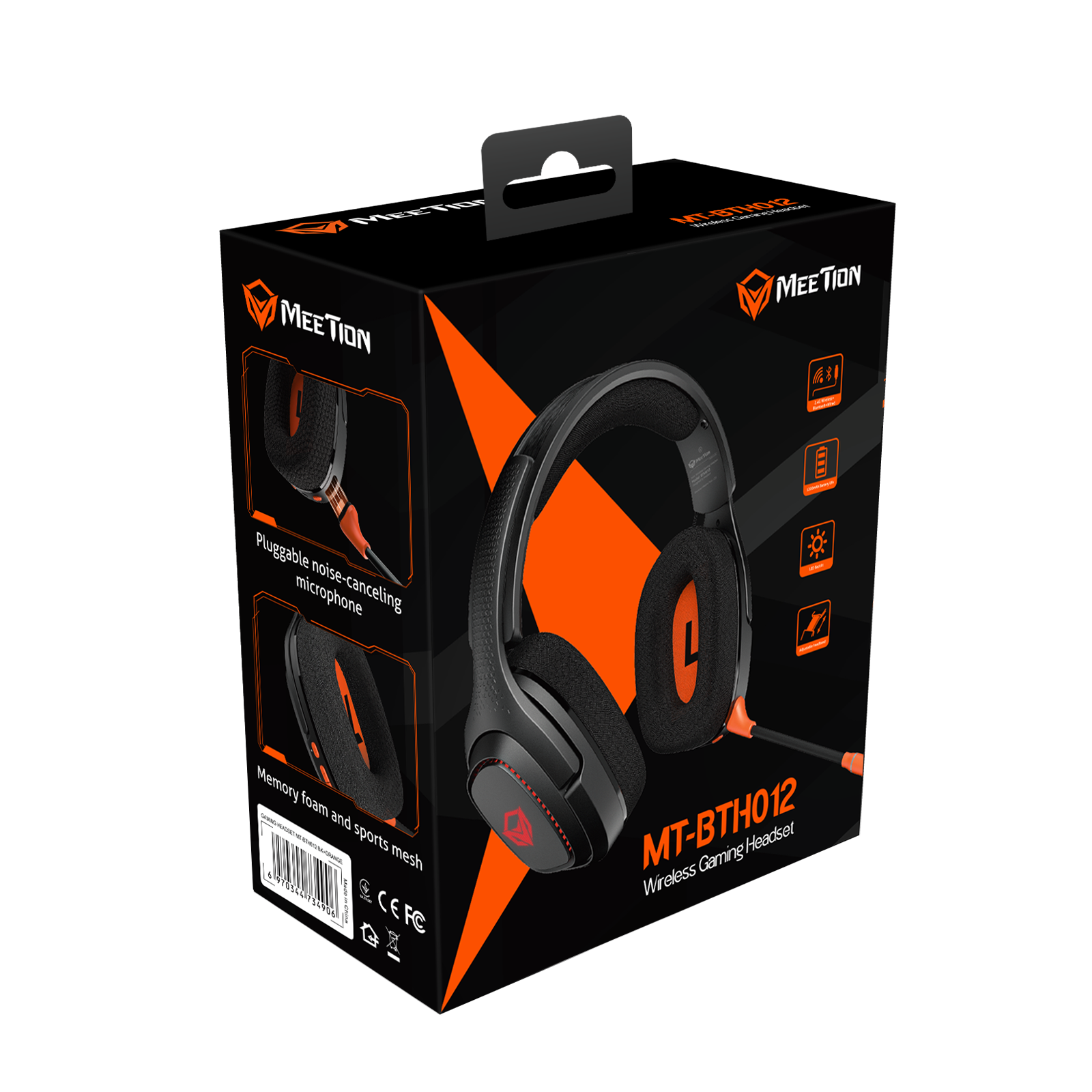 Kabelloses ergonomisches Gaming-Headset mit drei Modi BTH012 für PS5, PS4 Fortnite &amp; Call of Duty/FPS-Gamer, PC, Nintendo Switch, Bluetooth 5.3 Gaming-Kopfhörer mit Mikrofon mit Geräuschunterdrückung, Stereo-Sound, 45-Stunden-Akku 