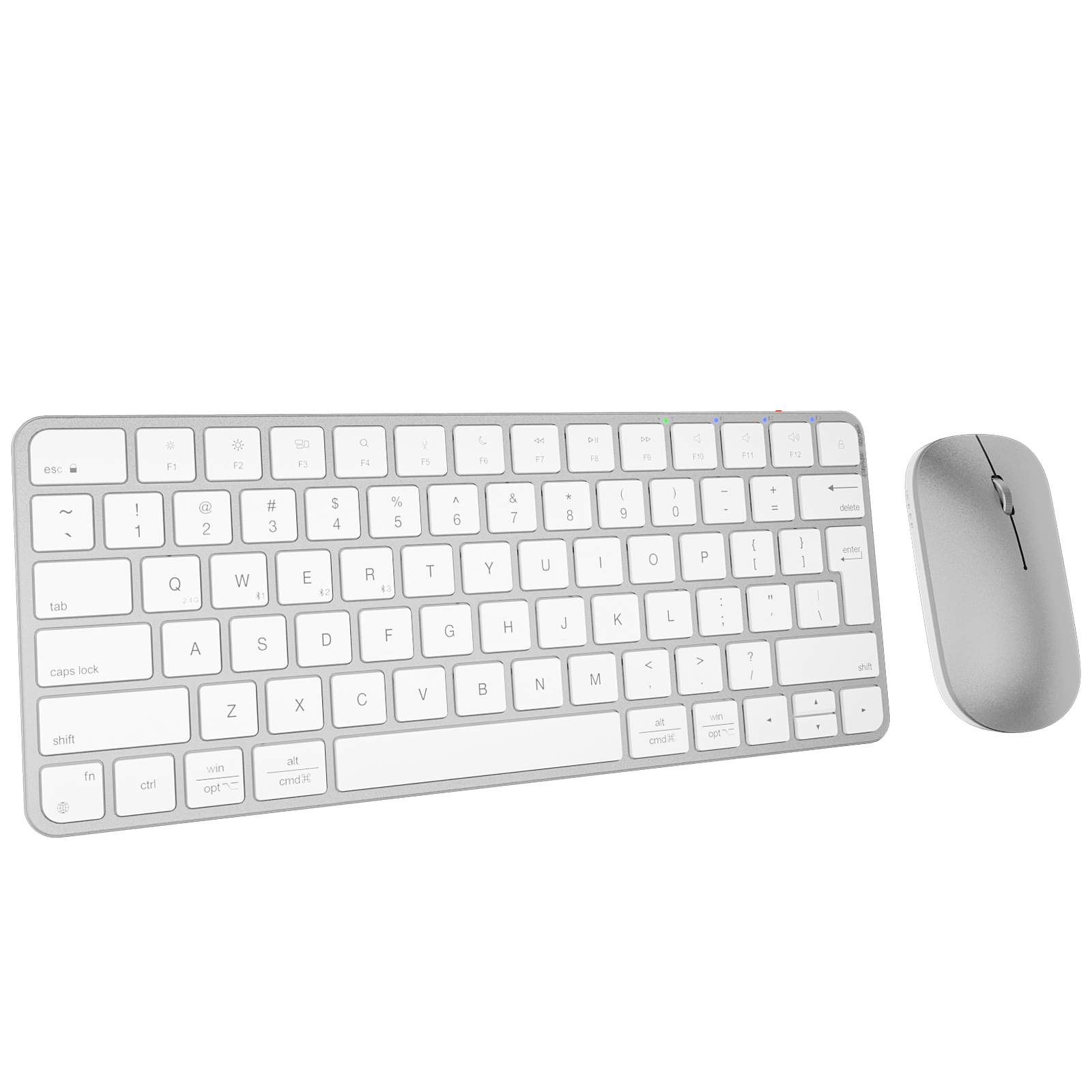 MEETION ikey C210 Wireless Bluetooth Keyboard and Mouse for Mac, Multi Device Quiet Slim Rechargeable Low Profile Apple Layout Magic Keyboard Mouse Combo for iPad, iPhone, iMac, MacBook Air/Pro, for Mac/iPadOS
