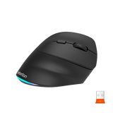 MEETION Rechtshänder-Maus BTM010R, ergonomische Maus, kabellose vertikale Maus, RGB-Hintergrundbeleuchtung, wiederaufladbare Mäuse für Bluetooth (5.2 + 3.0) und USB-A mit USB-C-Adapter, 4 einstellbare DPI für Mac/Windows/Android/PC/Tablet/iPad