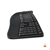 MEETION DirectorC Ergonomic Wireless Keyboard and Mouse, Ergo Keyboard with Vertical Mouse, Split Arch Keyboard with Cushioned Wrist Palm Rest, Natural Typing Rechargeable Full Size, Windows/Mac/Computer/Laptop