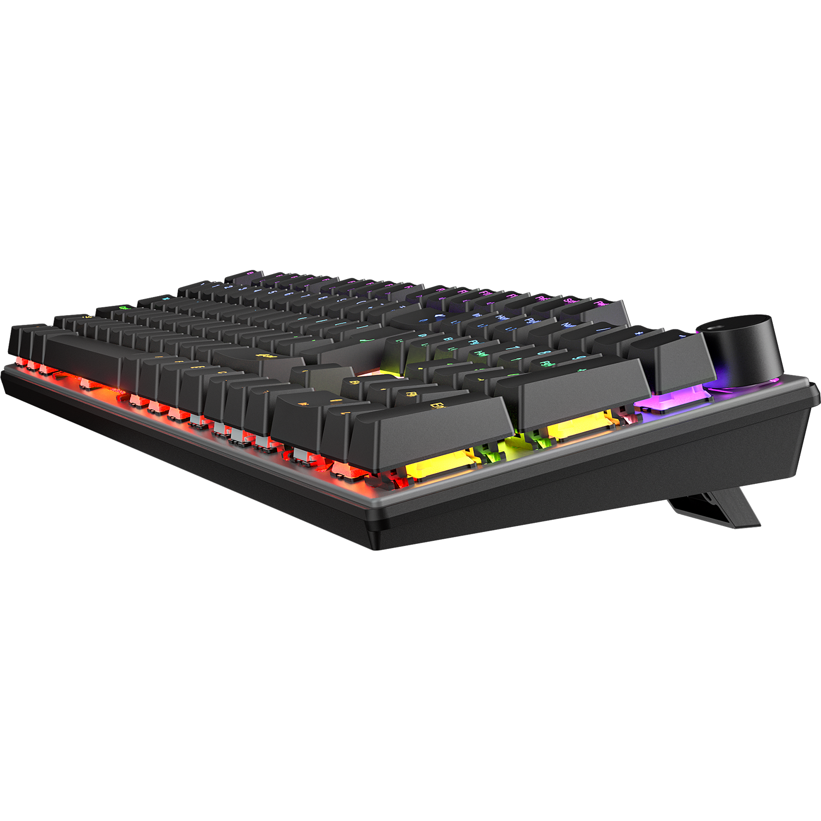 MEETION MK009 PRO Gaming Keyboards with Red Switch, Hot-Swap Mechanical Keyboard with Volume Knob, 16.8M Colours & Metal Matte Panel , Full 104 Keys layout  Anti-Ghosting, ABS Material & Dual Colour Injection Molded Keycaps for Windows