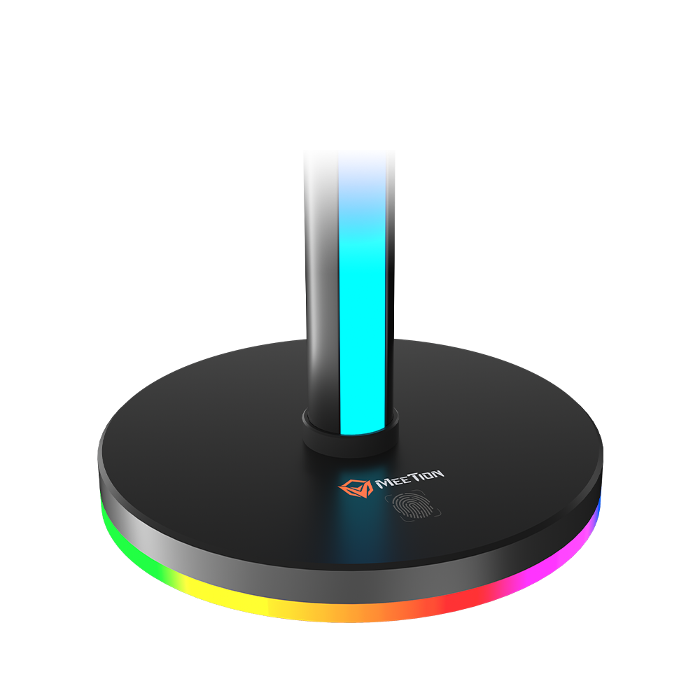 Torre de iluminación inteligente MEETION BK300 con soporte para auriculares RGB, control de barras de luz LED inteligentes, retroiluminación de TV RGB con panel táctil, soporte para auriculares de 52 cm, TV, habitación, decoración