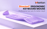 MEETION DirectorC Ergonomic Wireless Keyboard and Mouse, Ergo Keyboard with Vertical Mouse, Split Arch Keyboard with Cushioned Wrist Palm Rest, Natural Typing Rechargeable Full Size, Windows/Mac/Computer/Laptop