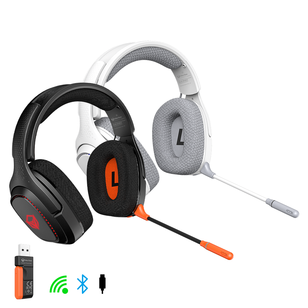 Kabelloses ergonomisches Gaming-Headset mit drei Modi BTH012 für PS5, PS4 Fortnite &amp; Call of Duty/FPS-Gamer, PC, Nintendo Switch, Bluetooth 5.3 Gaming-Kopfhörer mit Mikrofon mit Geräuschunterdrückung, Stereo-Sound, 45-Stunden-Akku 